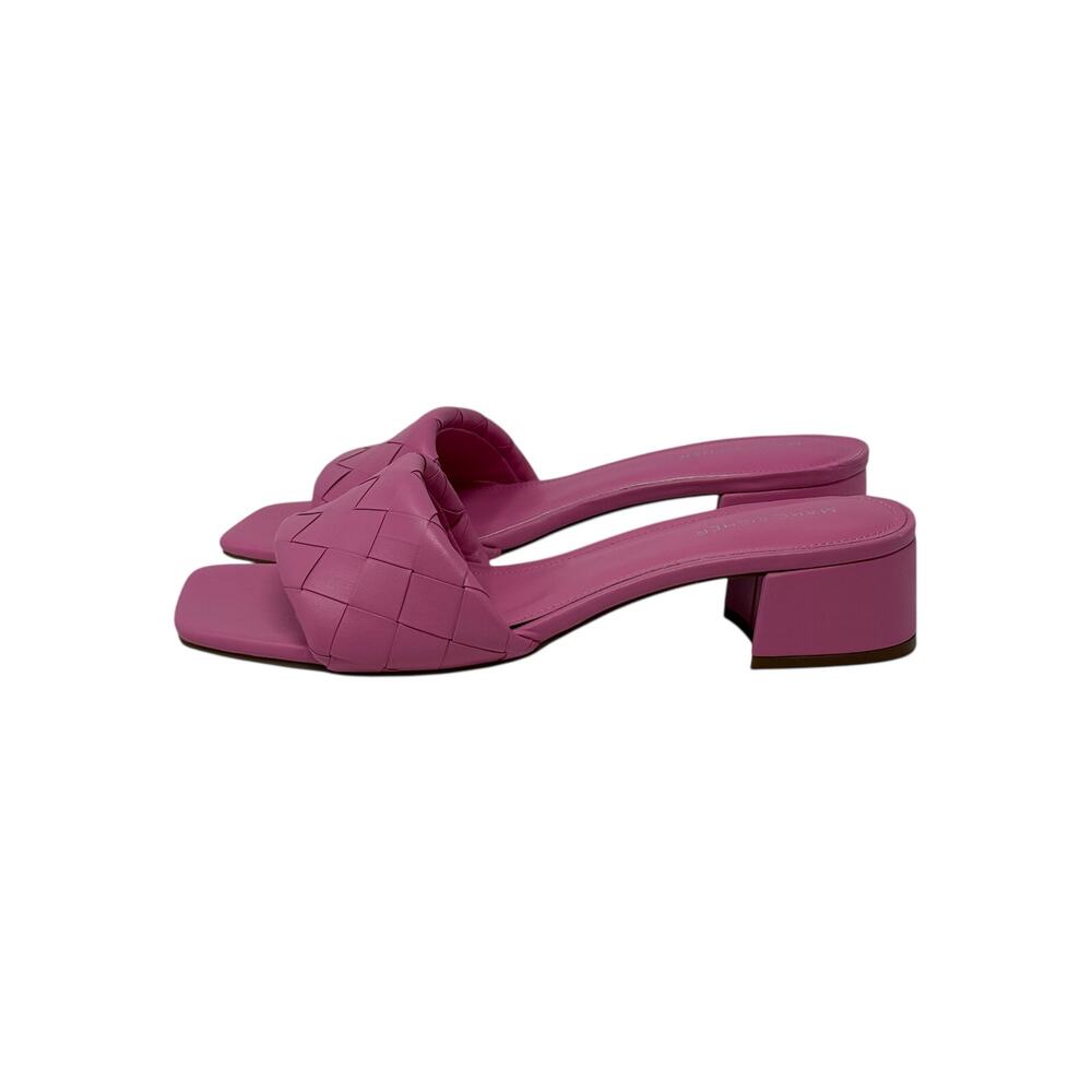 Marc Fisher Hot Pink Casper Weave Slip on Block Heel Sandals Size 9
